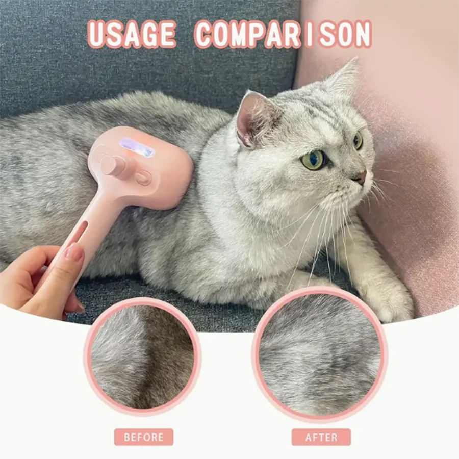 Self-Cleaning Spray Cat Hair Brush