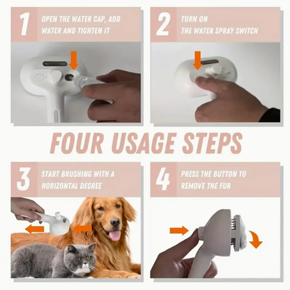 Self-Cleaning Spray Cat Hair Brush