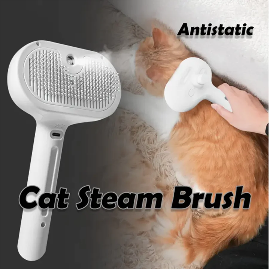 Self-Cleaning Spray Cat Hair Brush