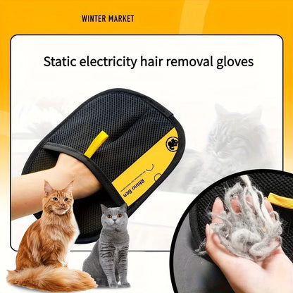 Pet Static Hair Removal Grooming Gloves